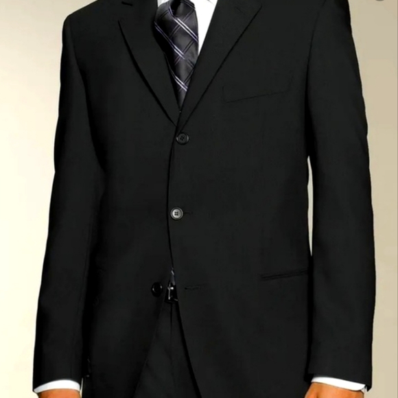 HUGO BOSS EINSTEIN SIGMA BLAZER SPORTS COAT VIRGIN WOOL SOLID BLACK 38S - Picture 3 of 7